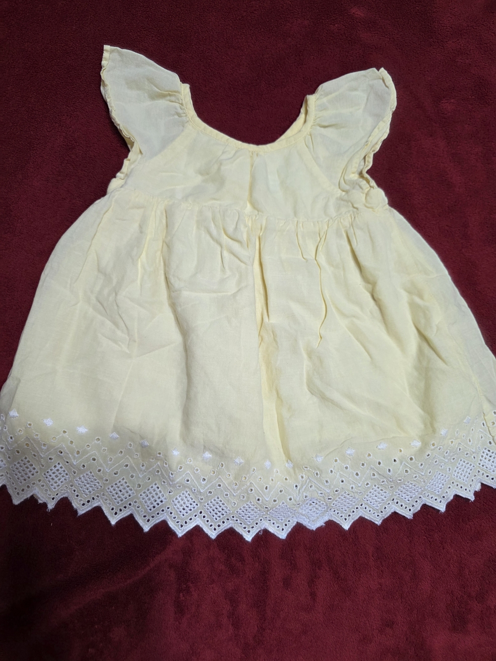 Old Navy Yellow Eyelet Hem Baby Dress